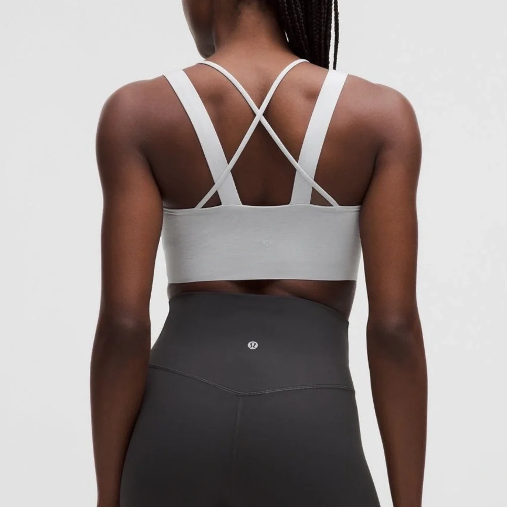 Lululemon- Like a Cloud Longline- Sz 10- Silver/White- C/D Cup! - Picture 3 of 11